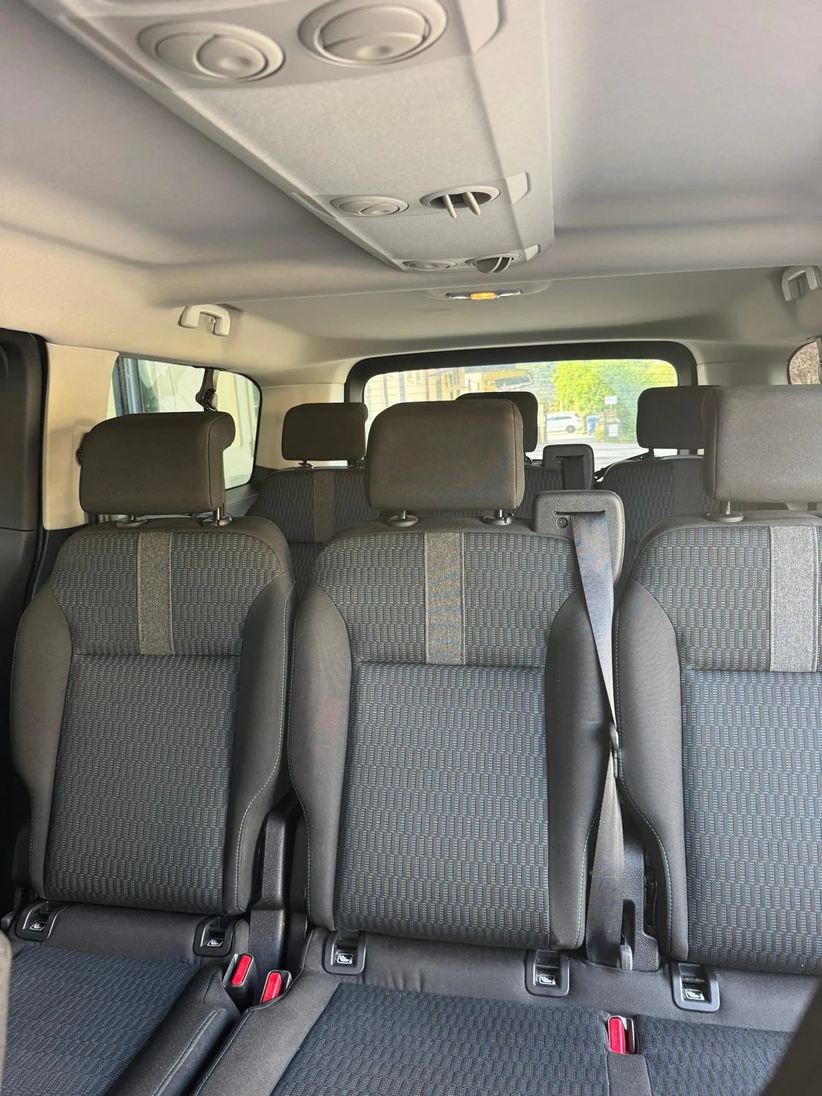 Interior of the 8-seater Peugeot Traveller, air-conditioned